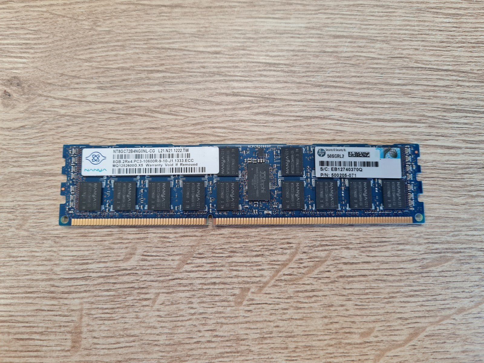 HP Nanya 8GB DDR3 ECC RAM, Computers en Software, RAM geheugen, 8 GB, Refurbished, DDR3, Ophalen of Verzenden