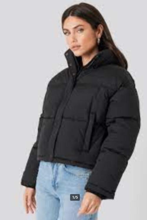 NA-KD - Short Padded Jacket - maat 40 - zgan, Maat 38/40 (M), NA-KD, Zwart, Ophalen of Verzenden