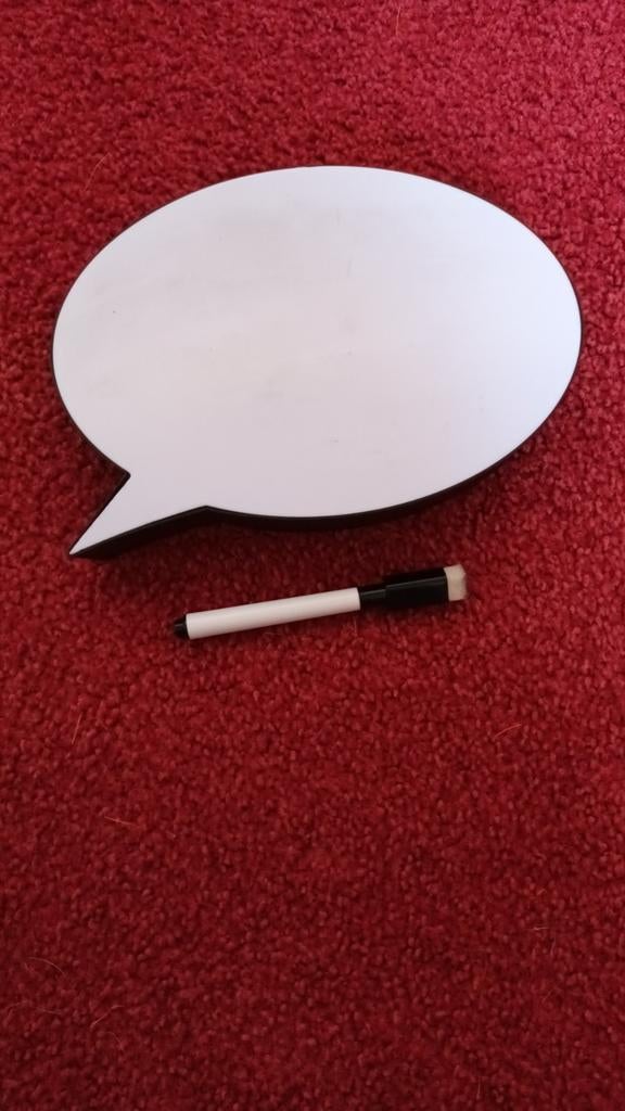 Whiteboard tekstwolkje, Ophalen of Verzenden, Gebruikt, Whiteboard