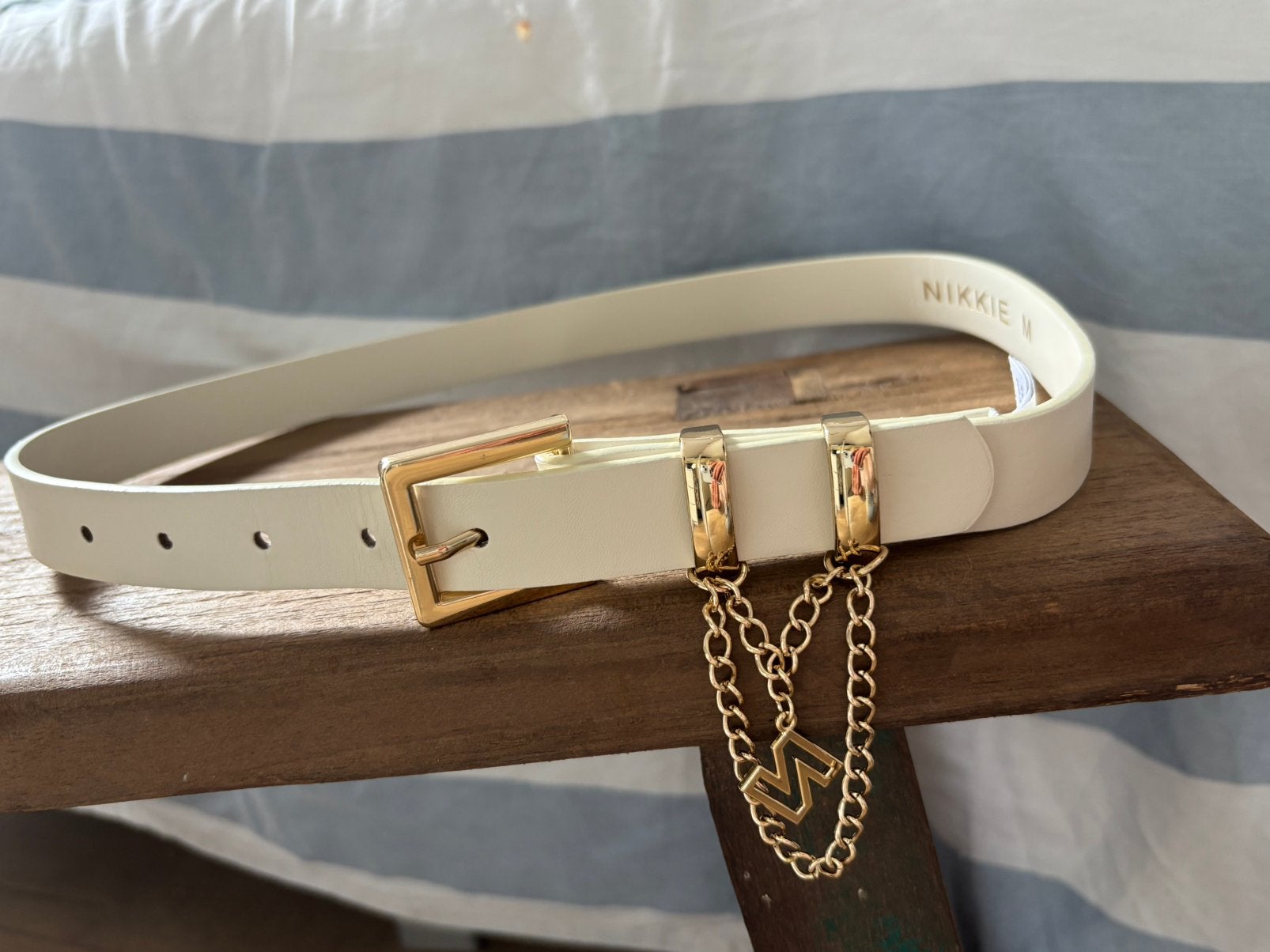 Nikkie riem, 80 tot 90 cm, Wit, Tailleriem, Ophalen of Verzenden