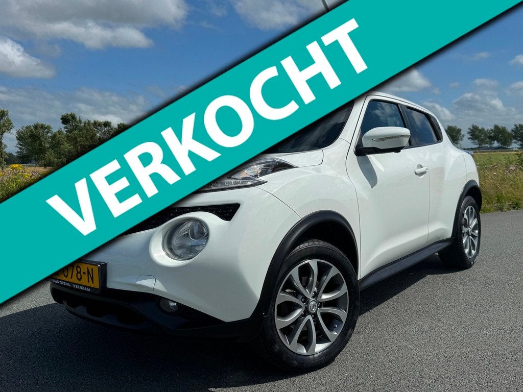 Nissan Juke 1.2 DIG-T S/S Tekna Facelift Navi Cruise Camera, Auto's, Nissan, Voorwielaandrijving, 116 pk, Wit, Leder