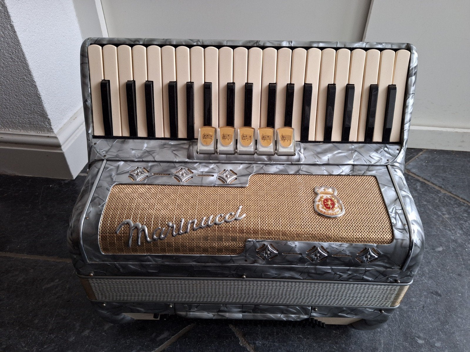 Marinucci Accordeon 80 bas - Gereviseerd met nieuwe riemen, Ophalen, Gebruikt, 80-bas, Met koffer