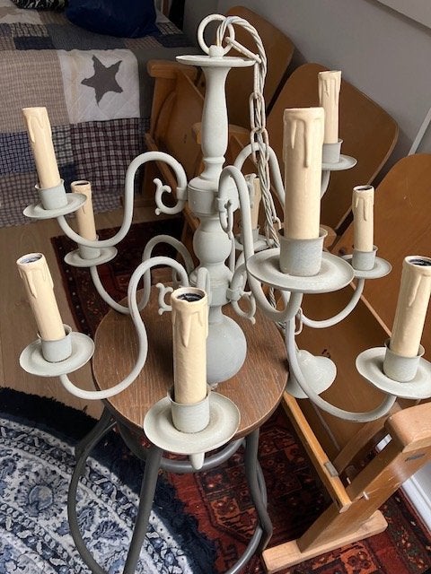 brocante hanglampen, Huis en Inrichting, Ophalen, Gebruikt, E14 (klein), Metaal