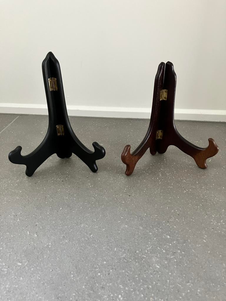 Opklapbare houten bordenstandaards, Ophalen of Verzenden