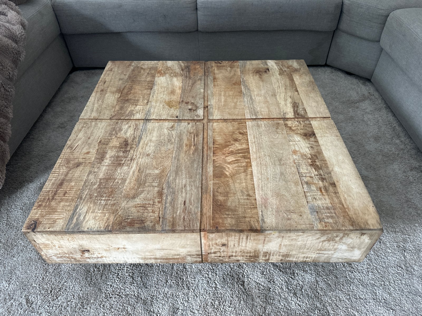 Salontafel hout 80x80, Huis en Inrichting, Tafels | Salontafels, Gebruikt, Vierkant, Overige houtsoorten, 50 tot 100 cm