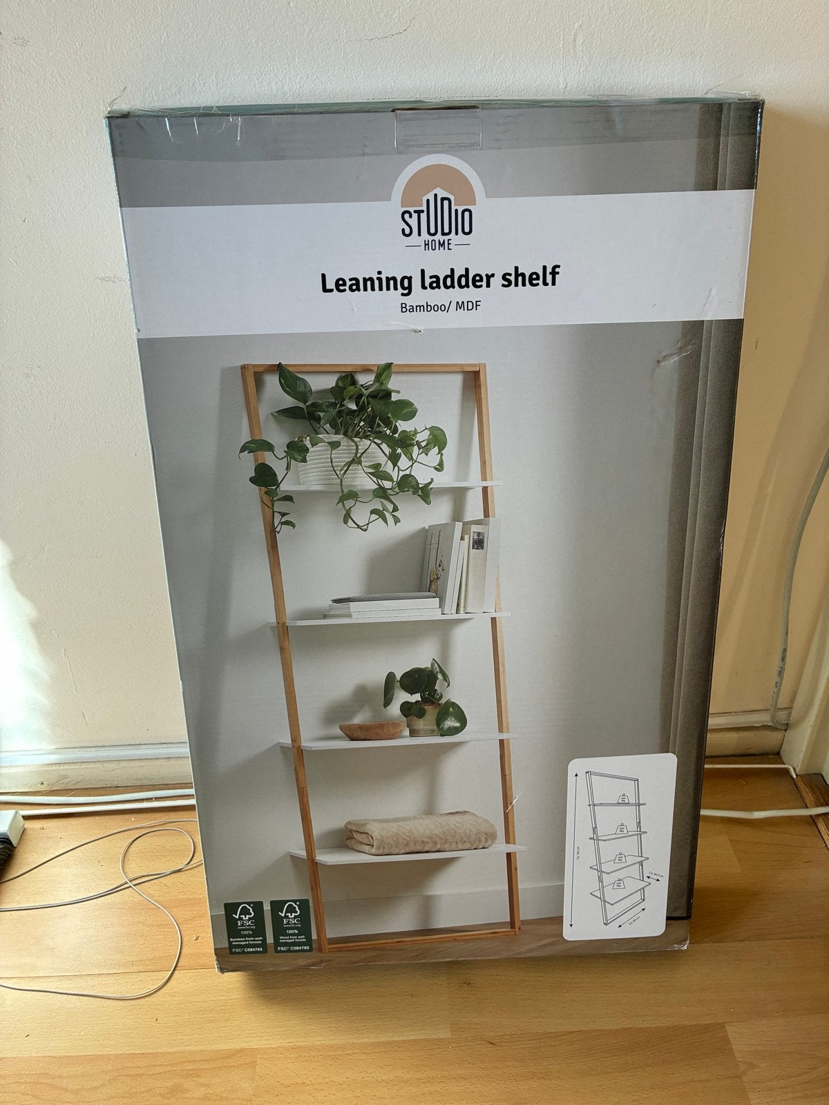 Nieuw Studio Home Leaning Ladder Shelf Bamboe/MDF, Ophalen, Nieuw