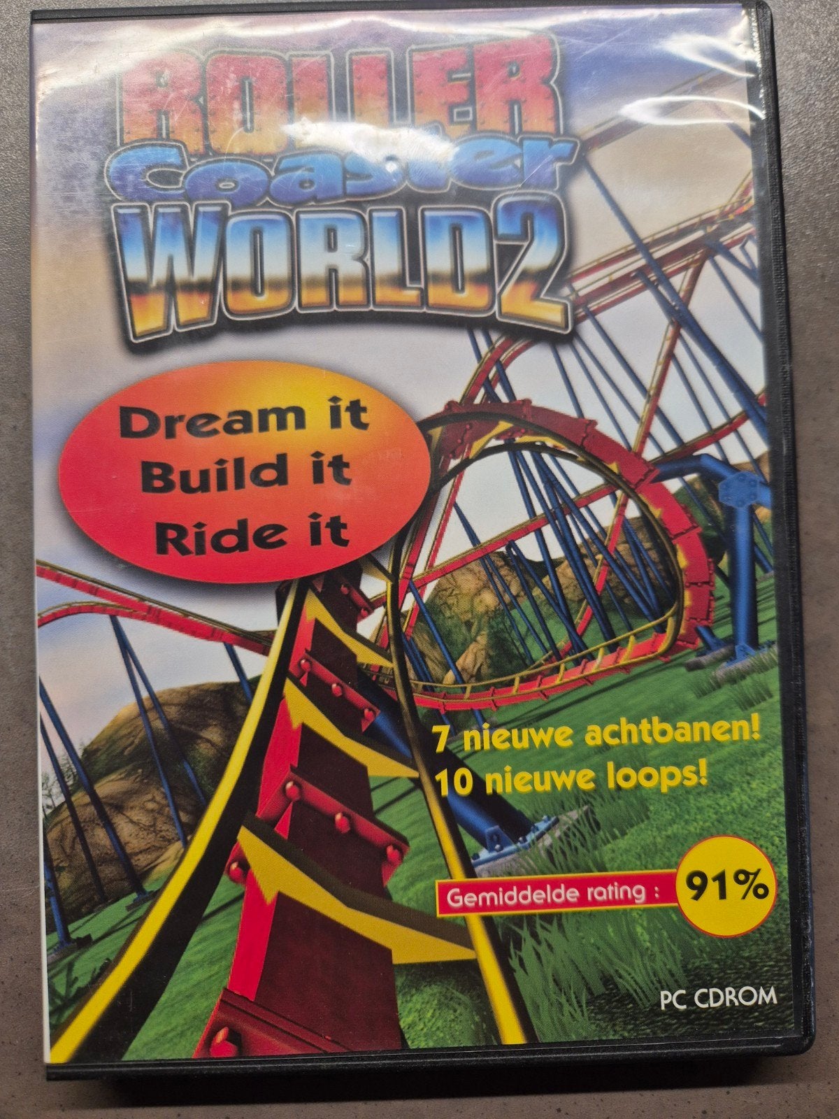 RollerCoaster world2 PC CDROM - Bouw je eigen achtbaan!, 1 speler, Ophalen of Verzenden, Zo goed als nieuw, Vanaf 7 jaar