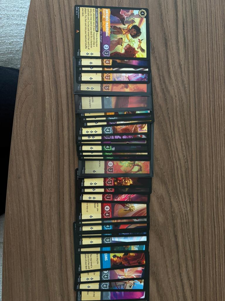 35 Lorcana Reign of Jafar kaarten (3 holo, 2 super rare), Ophalen of Verzenden, Zo goed als nieuw, Meerdere kaarten, Foil