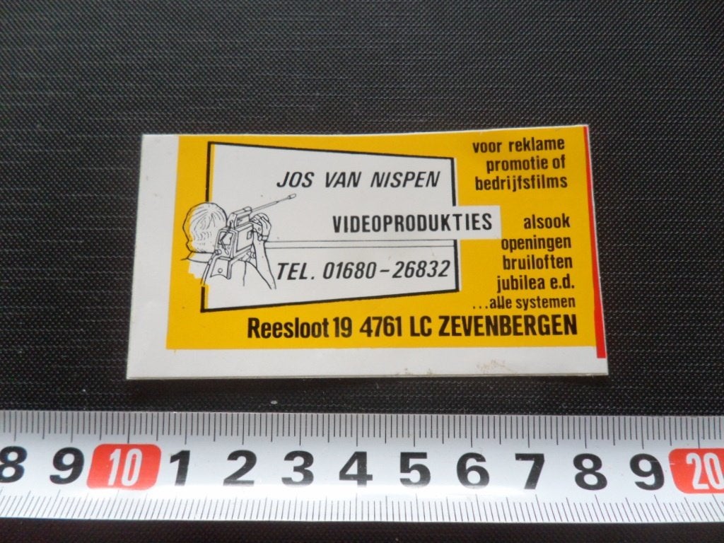 sticker Zevenbergen JOS VAN NISPEN videoprodukties, Ophalen, Zo goed als nieuw