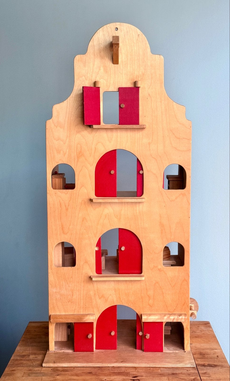 Houten Poppenhuis Grachtenpand met Meubels, Ophalen, Gebruikt, Poppenhuis