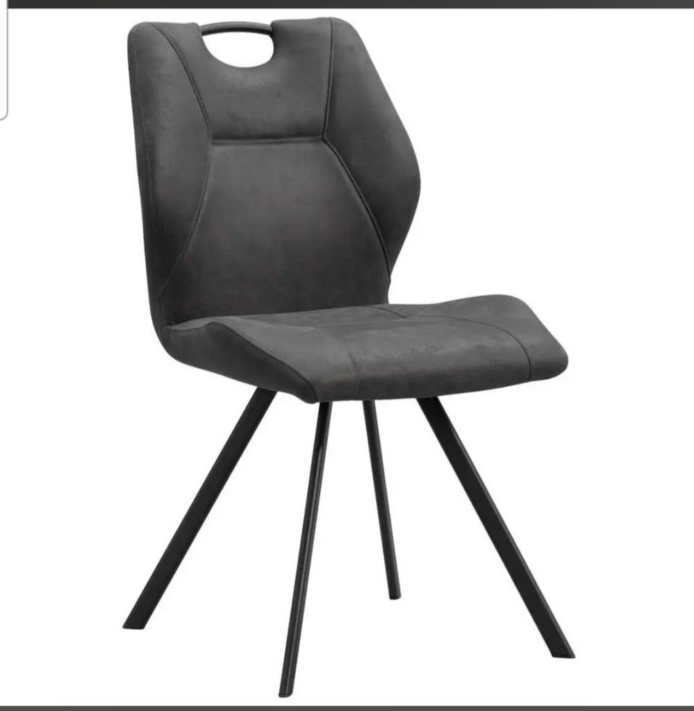 6 Eetkamerstoelen Jesse -Leen Bakker, Huis en Inrichting, Stoelen, Gebruikt, Vijf, Zes of meer stoelen, Stof, Grijs, Ophalen