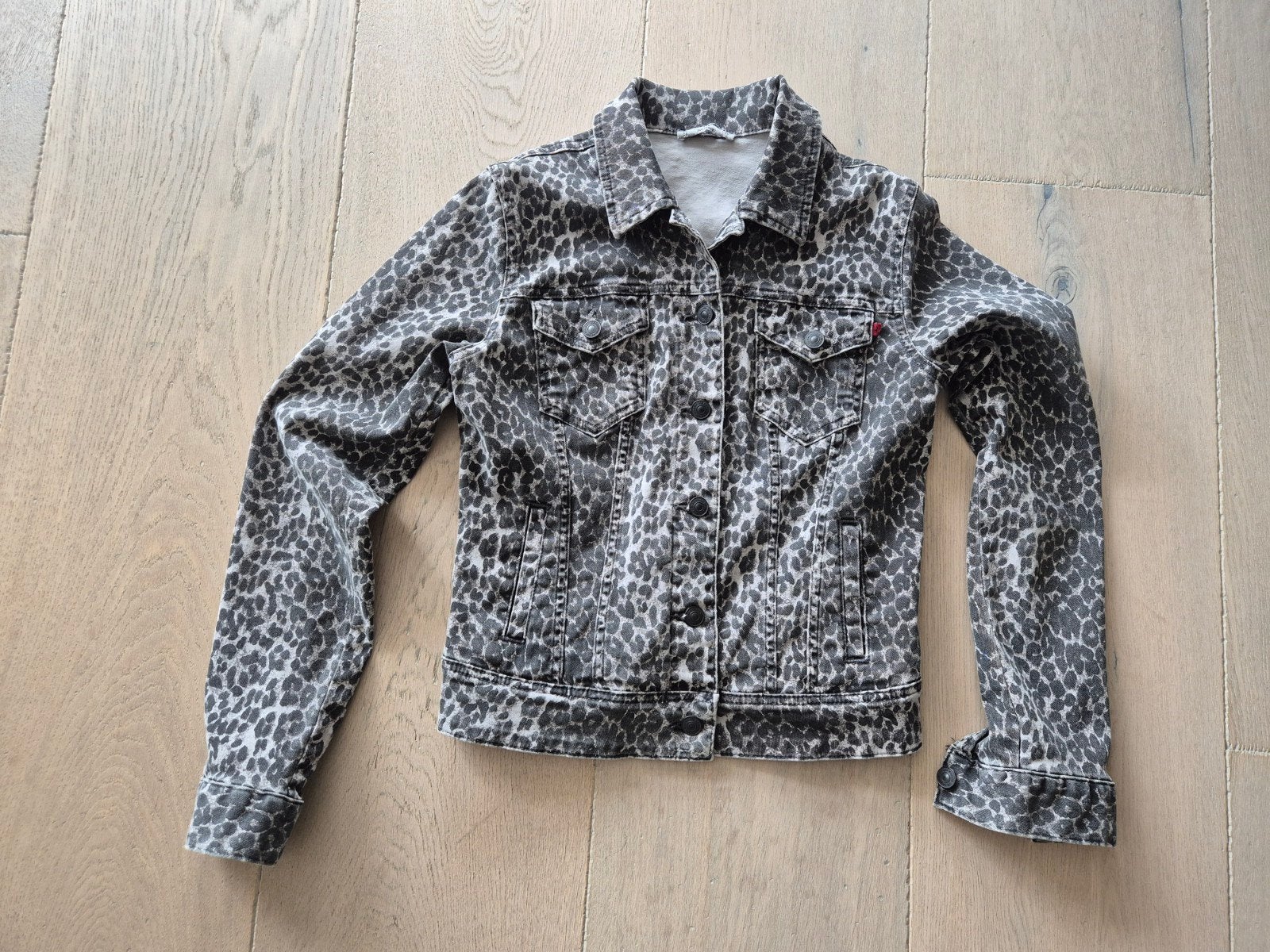 LTB spijkerjasje met luipaardprint - Maat S, Ophalen of Verzenden, LTB, Maat 36 (S), Grijs