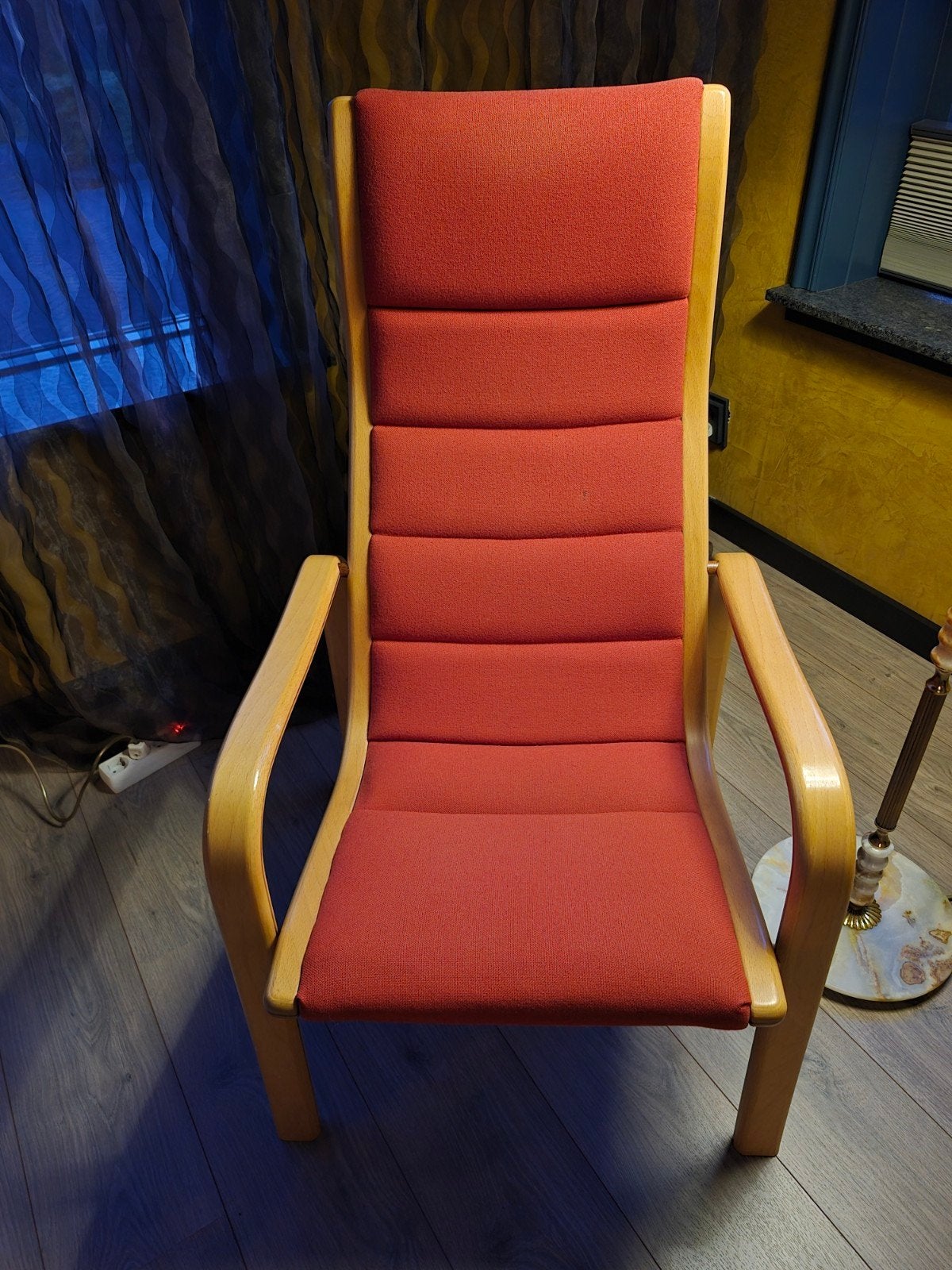 Swedese Yngve Ekström Lamino fauteuil - rood, Ophalen, Gebruikt, Scandinavisch design, tijdloos, Stof
