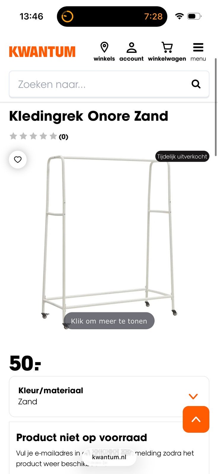 Kledingrek kapstok, Kleding | Dames, Kledingrekken, Ophalen, Met wielen, Zo goed als nieuw
