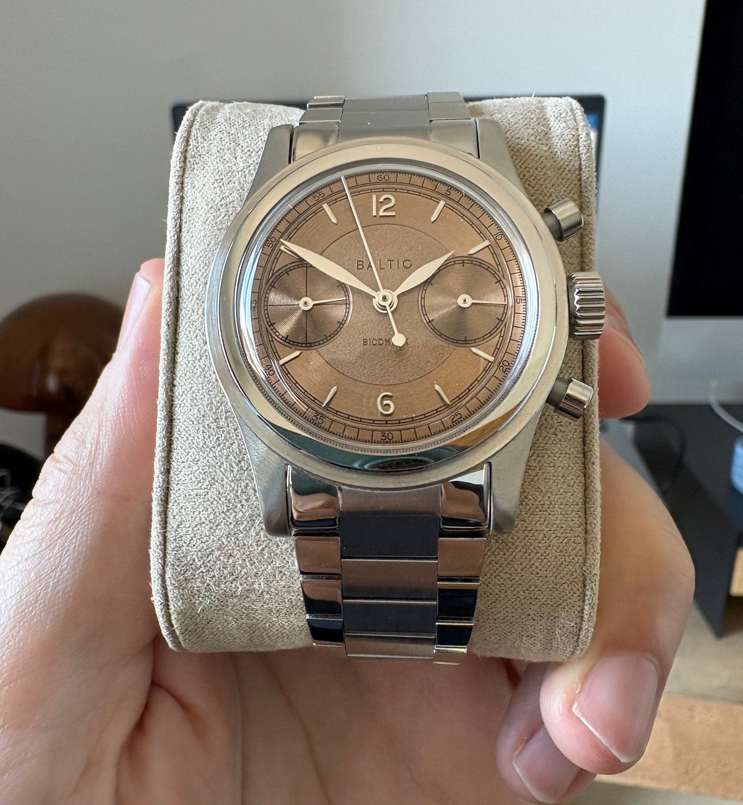 Baltic Bicompax 003 - 36MM Mechanical Chronograph, Sieraden, Tassen en Uiterlijk, Horloges | Heren, Overige merken, Staal, Staal