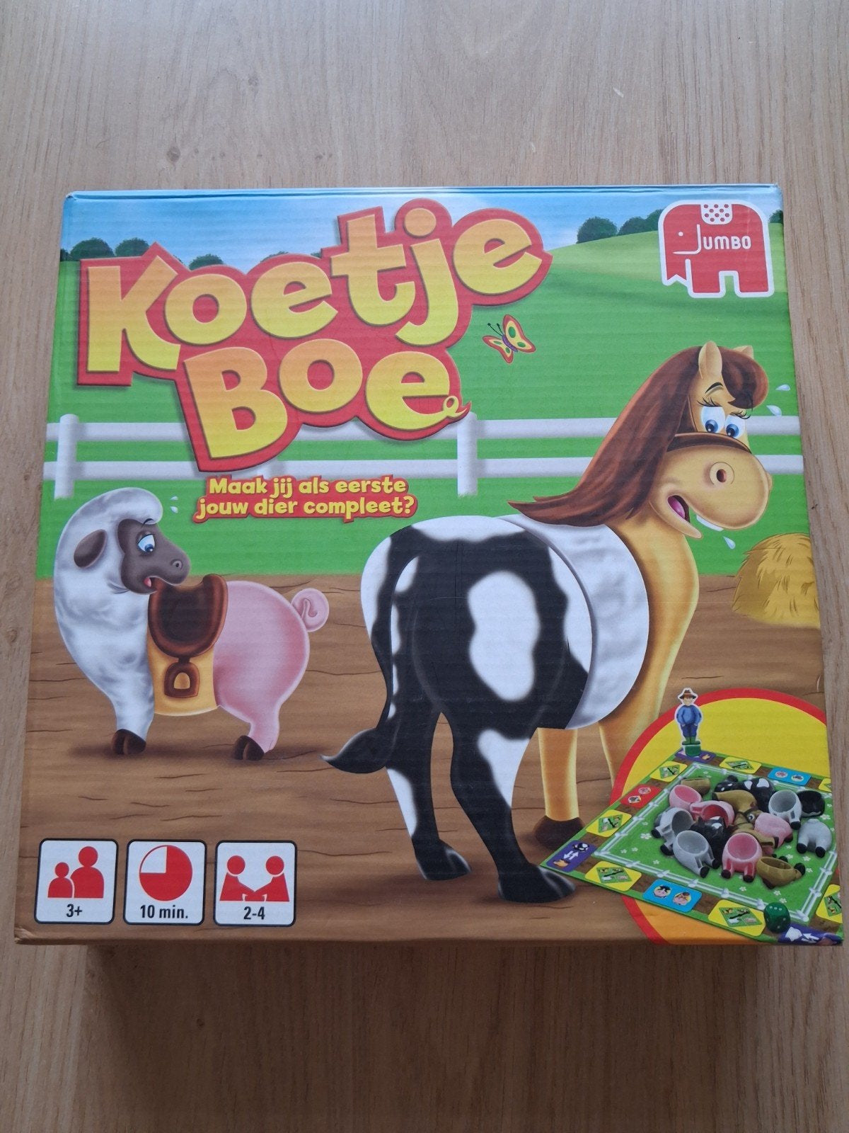 Koetje Boe - Compleet familiespel, Hobby en Vrije tijd, Gezelschapsspellen | Bordspellen, Drie of vier spelers, Ophalen of Verzenden