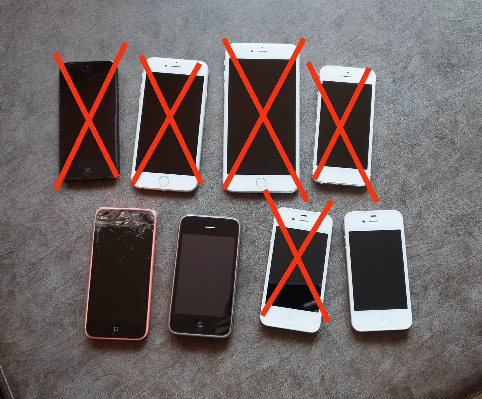 Partij diverse iPhones - ideaal voor onderdelen of reparatie, Telecommunicatie, Gebruikt, Wit, Ophalen of Verzenden, Zonder simlock