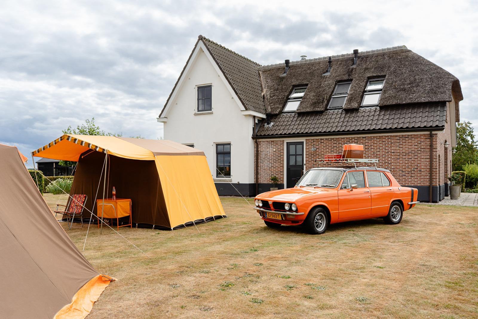 Oranje retro bungalow tent, Ophalen of Verzenden, Tot en met 4