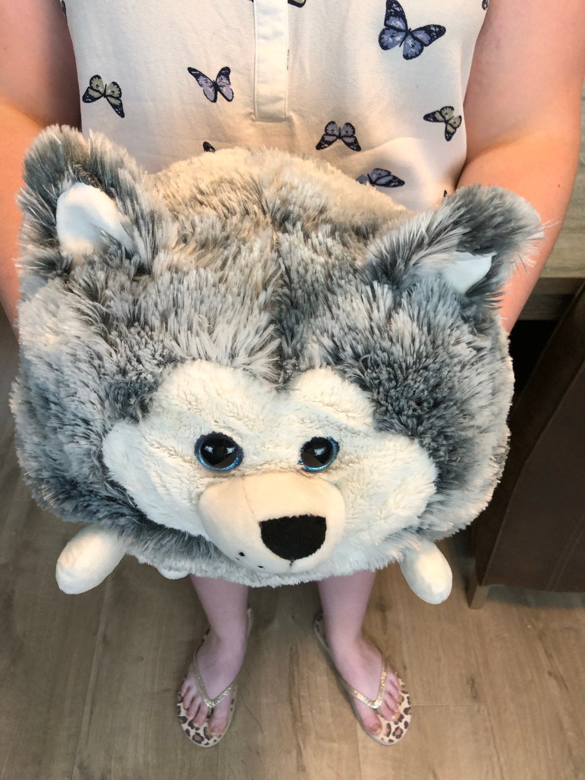 Zachte Husky Handwarmer Knuffel - Ideaal voor Koude Dagen, Ophalen of Verzenden, Zo goed als nieuw, Grijs, Hond