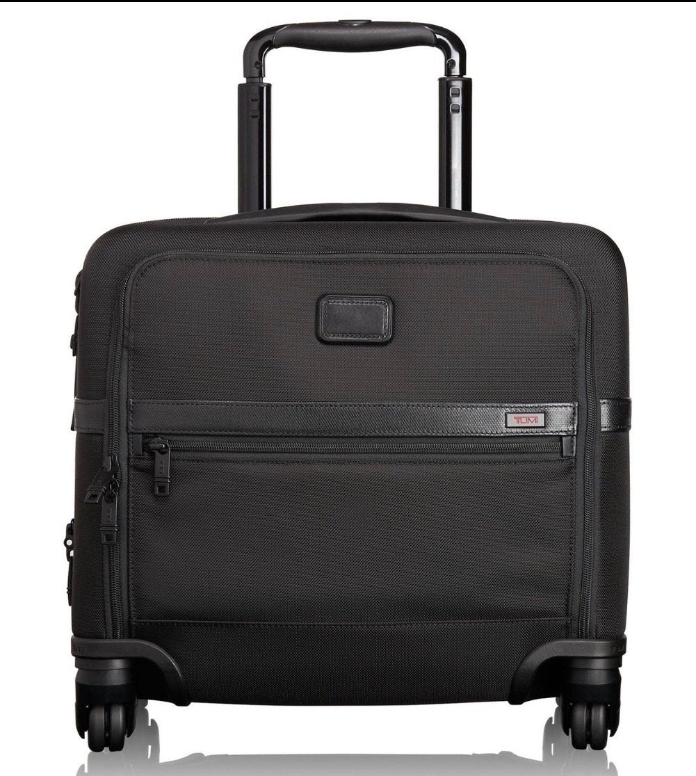 TUMI Alpha 2 Compact - 4 Wheel - Zwarte Business Trolley, Ophalen, 40 tot 60 cm, Gebruikt, 20 tot 30 cm