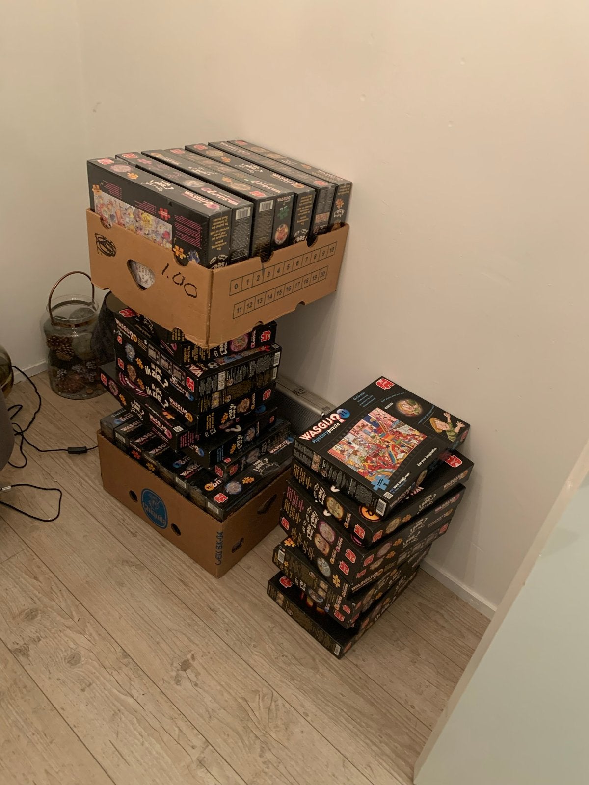 Grote collectie Wasgij puzzels met puzzelbord, Hobby en Vrije tijd, Ophalen of Verzenden, 500 t/m 1500 stukjes, Zo goed als nieuw