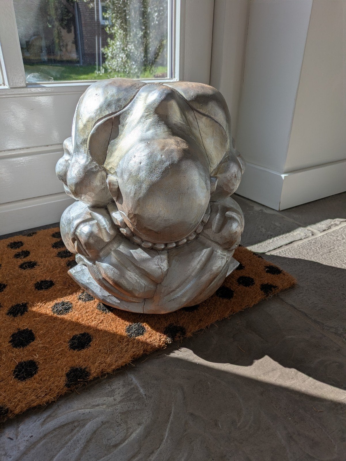 Grote yogiman Boeddhabeeld - massief, Massief, 33 cm, Ophalen of Verzenden, Zo goed als nieuw