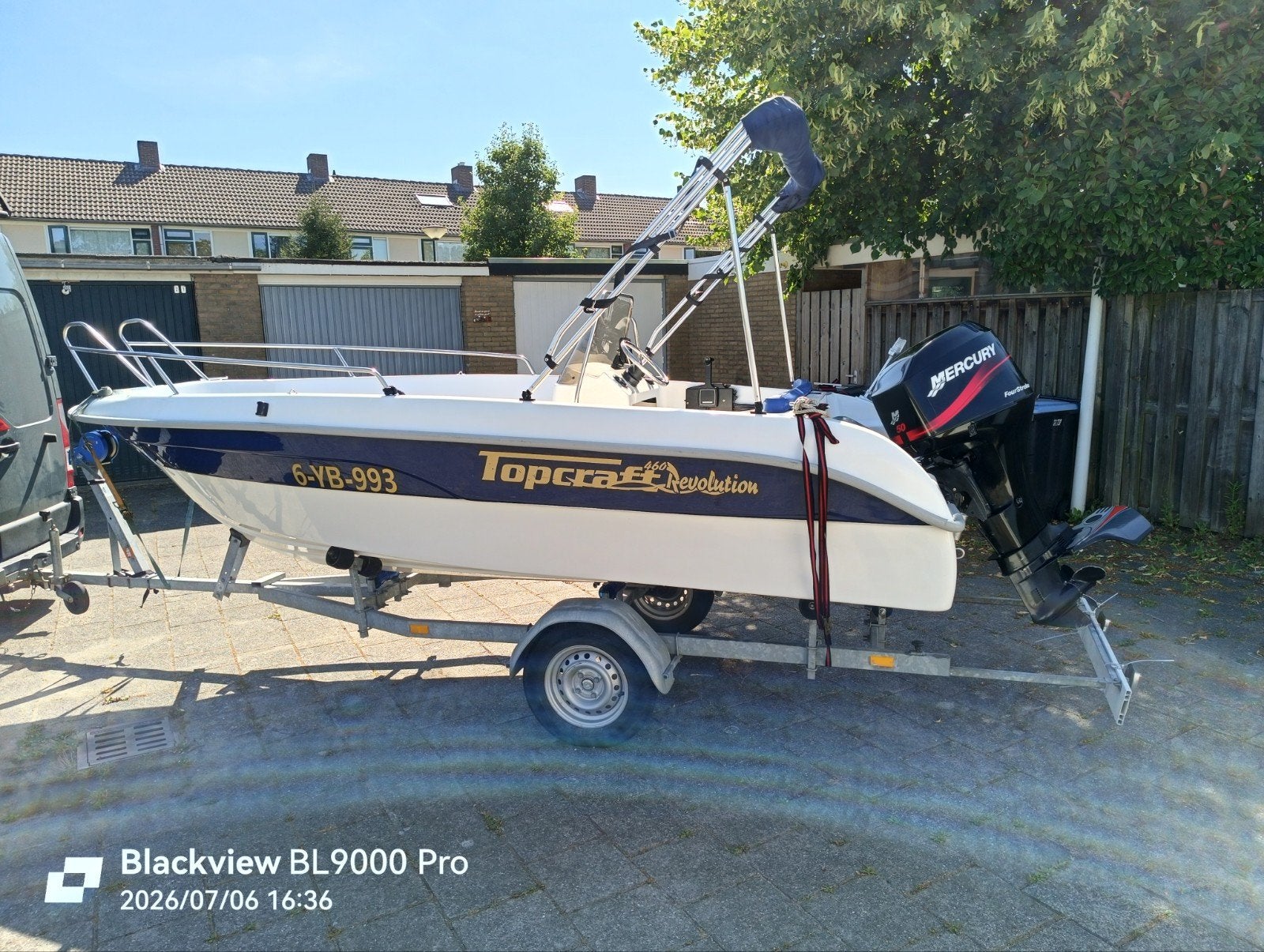 Topcraft Revolution 4.60 met Mercury 50pk FourStroke, Ophalen, Gebruikt, Tot 1.00 meter, Viertaktmotor