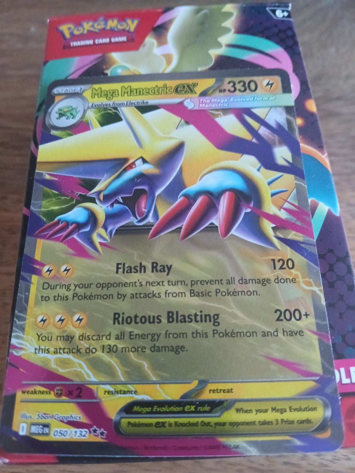 Mega Manectric EX Pokémon Kaart MEG 050/132, Ophalen of Verzenden, Zo goed als nieuw, Losse kaart, Foil