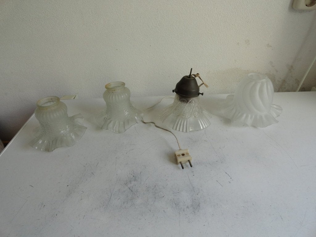 Lampen kelkjes, lampenkapjes, antiek Frans, Ophalen of Verzenden