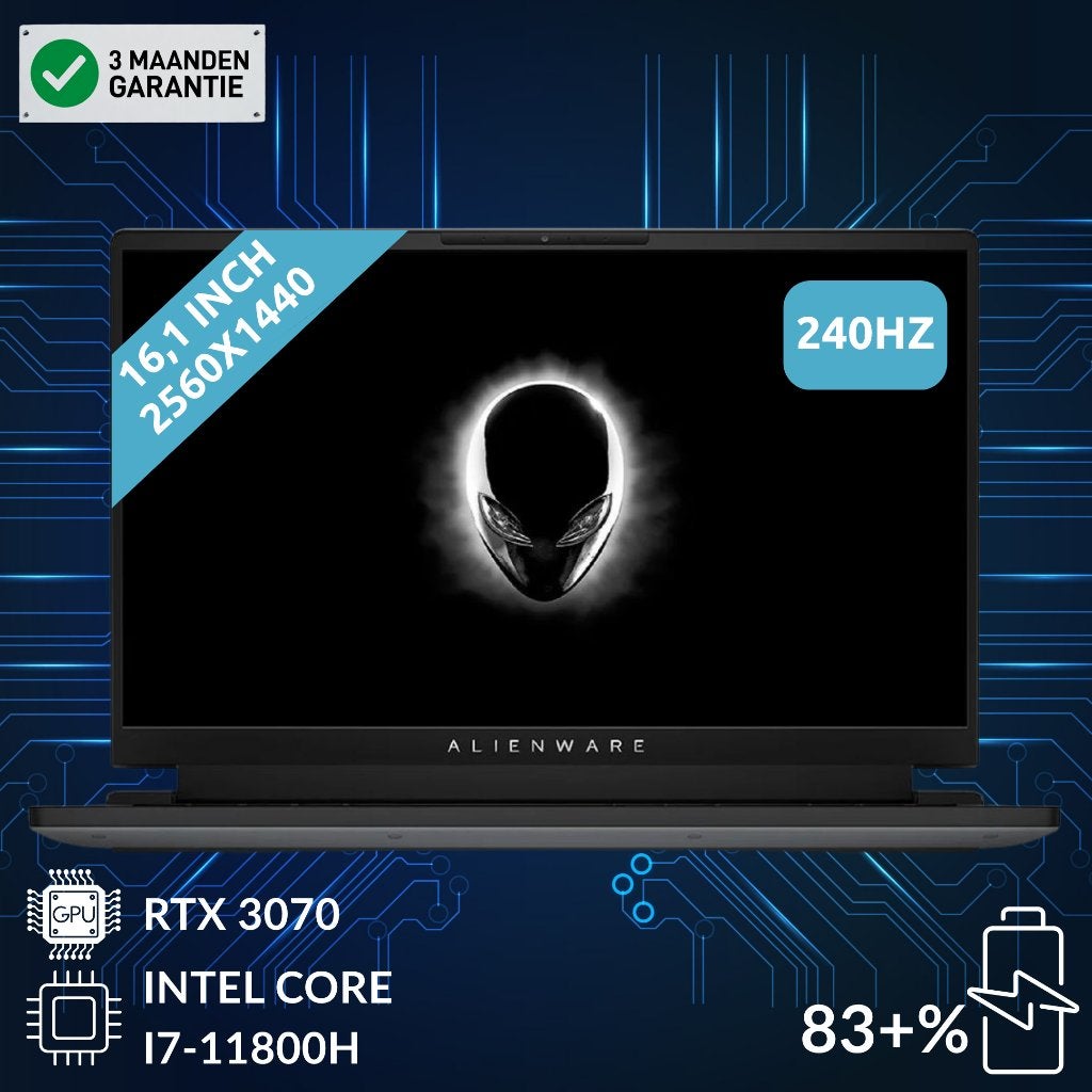 Alienware M15 R6 (RTX 3070 & i7-11800H & 32GB & 1TB), Computers en Software, Windows Laptops, Refurbished, 16 inch, SSD, 4 Ghz of meer