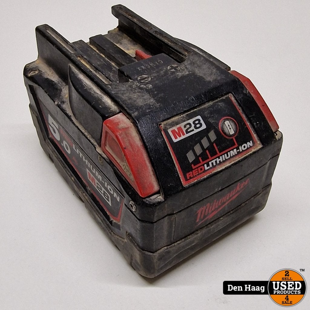 Milwaukee M28B5 Accu 28V 5.0Ah | Inc garantie, Milwaukee, Gebruikt, Support@milwaukee.com, Milwaukee Electric Tool Corporation, 13135 W. 
Lisbon Road, Brookfield, WI 53005
USA