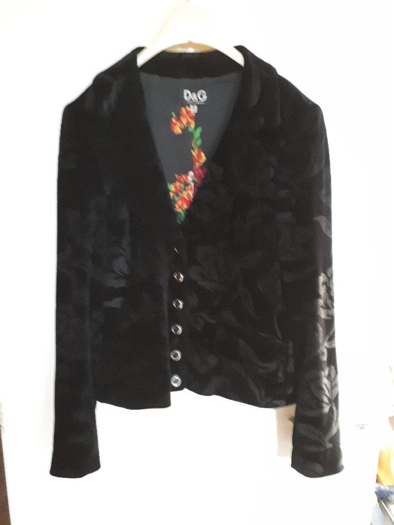 zwart jasje, D&G, maat 38/40, Kleding | Dames, Jasjes, Kostuums en Pakken, Verzenden, Zwart, Zo goed als nieuw, Jasje