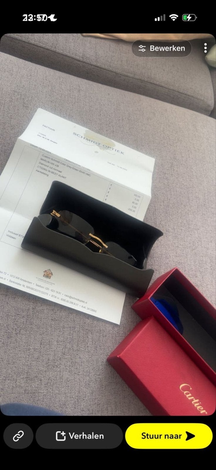 Cartier Zonnebril CT0290 met Schmidt Optiek factuur, Overige merken, Zonnebril, Ophalen of Verzenden, Zo goed als nieuw