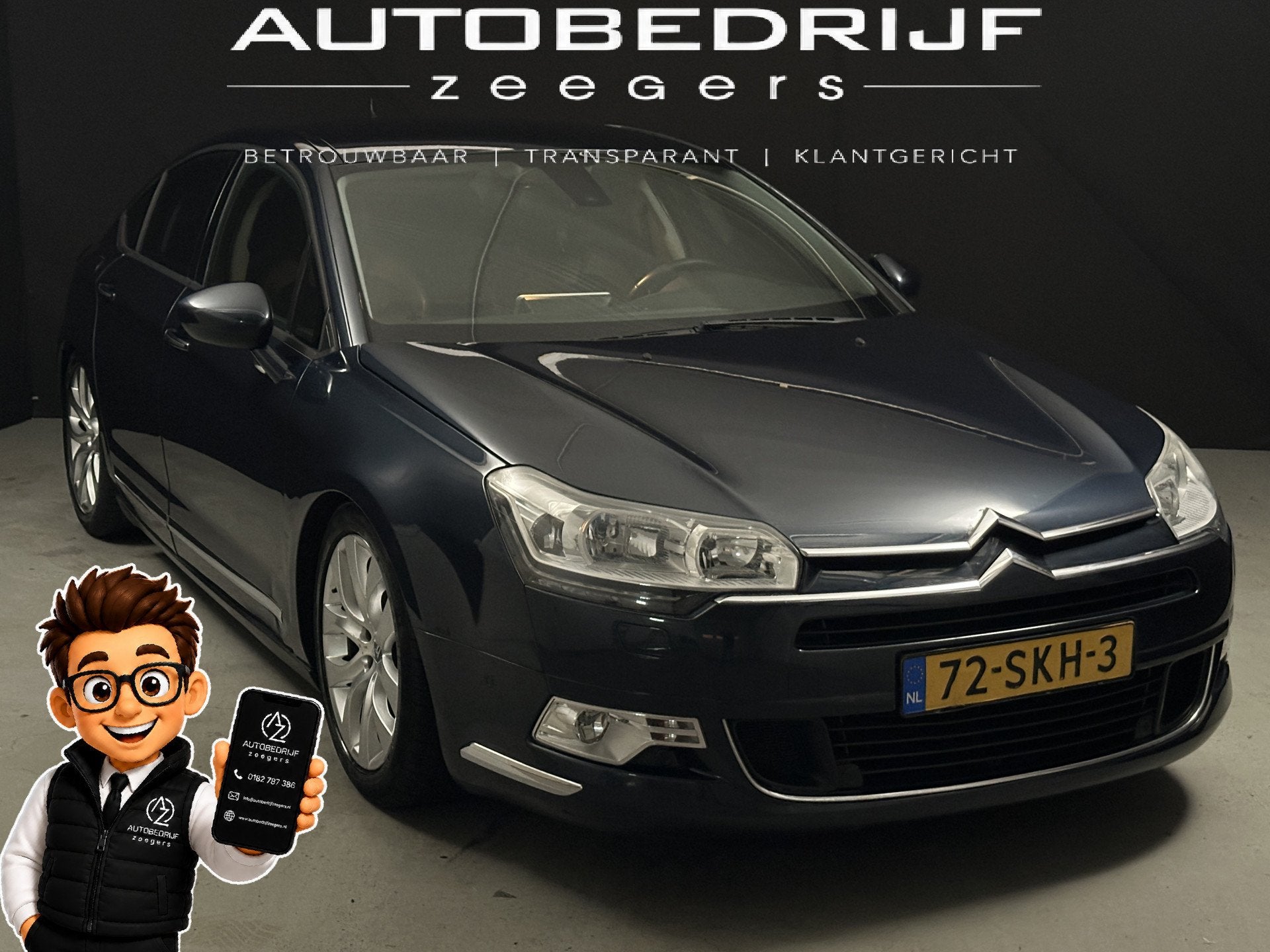 Citroën C5 1.6 THP Business *Automaat*Multimedia*AC*, Auto's, Euro 5, 1490 kg, Gebruikt, Blauw