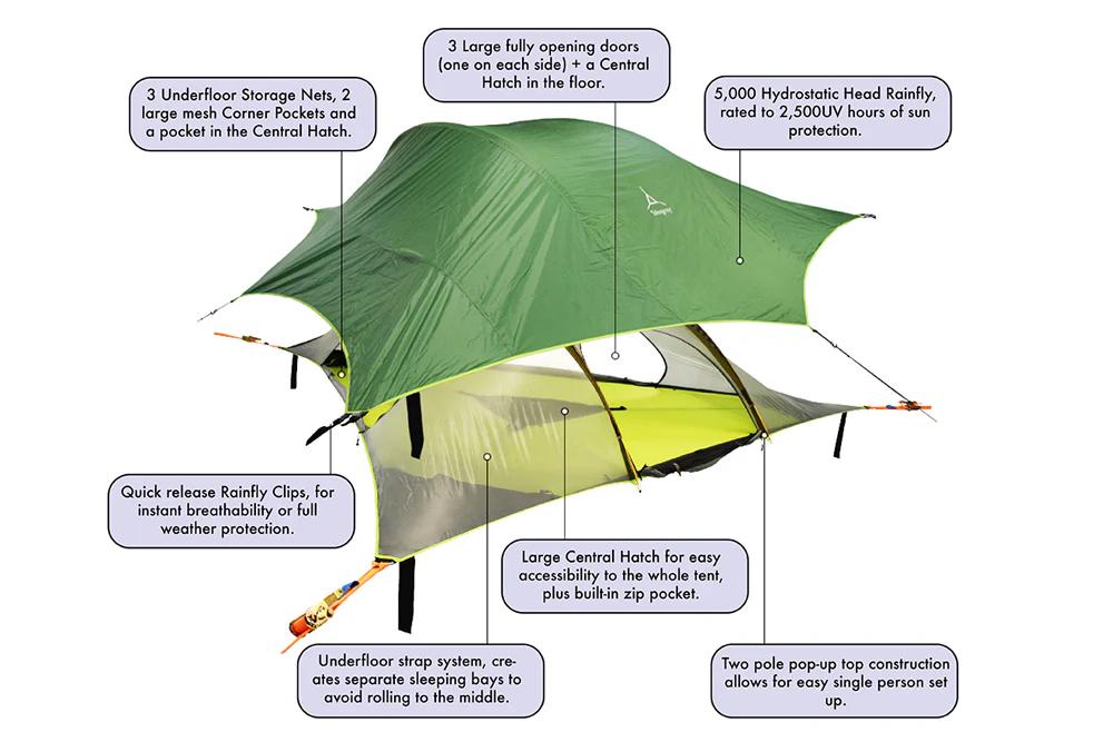 Tentsile Stingray 3P Boomtent - nieuwe, Caravans en Kamperen, Ophalen, Nieuw, Tot en met 3