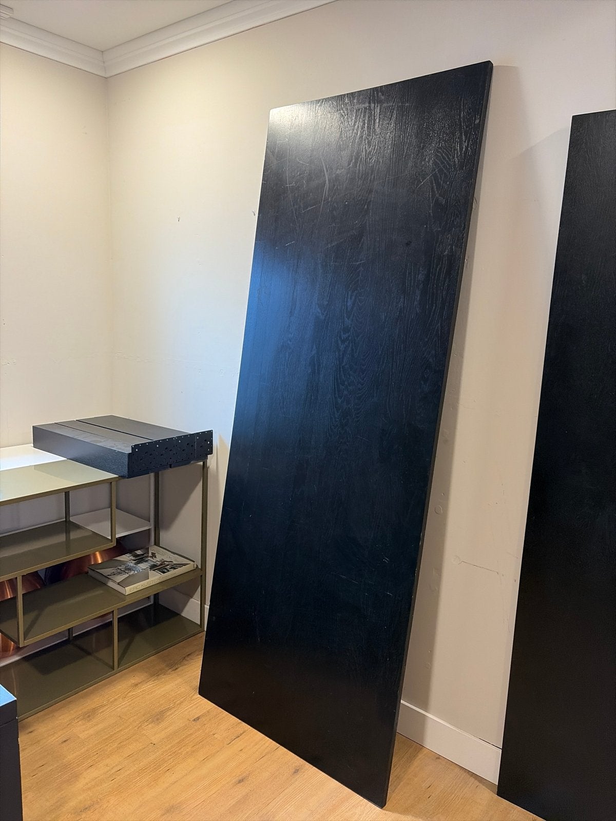 Massief houten tafelblad - 220x83x2,5 cm, Huis en Inrichting, Tafelonderdelen, Ophalen, Gebruikt, 200 cm of meer, 50 tot 100 cm