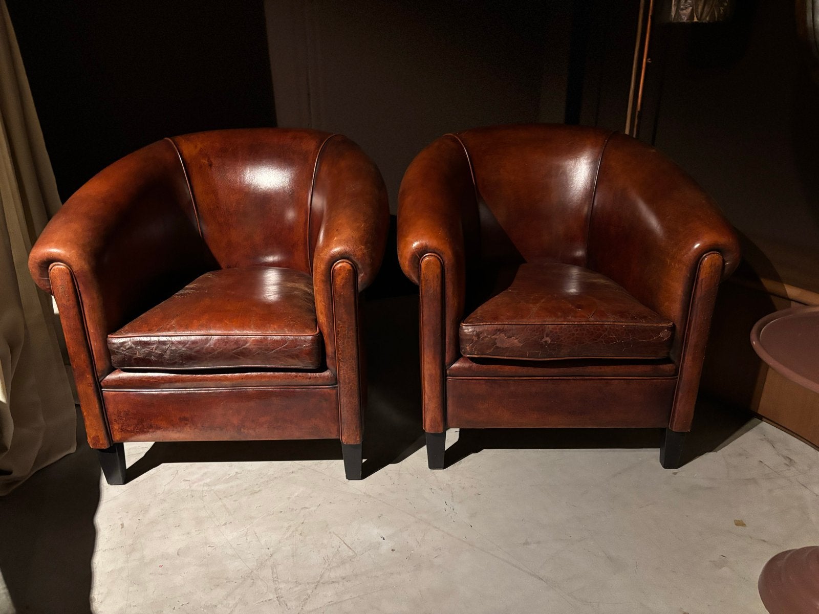 2 Schapenleren Clubfauteuils Lounge Atelier, Ophalen of Verzenden