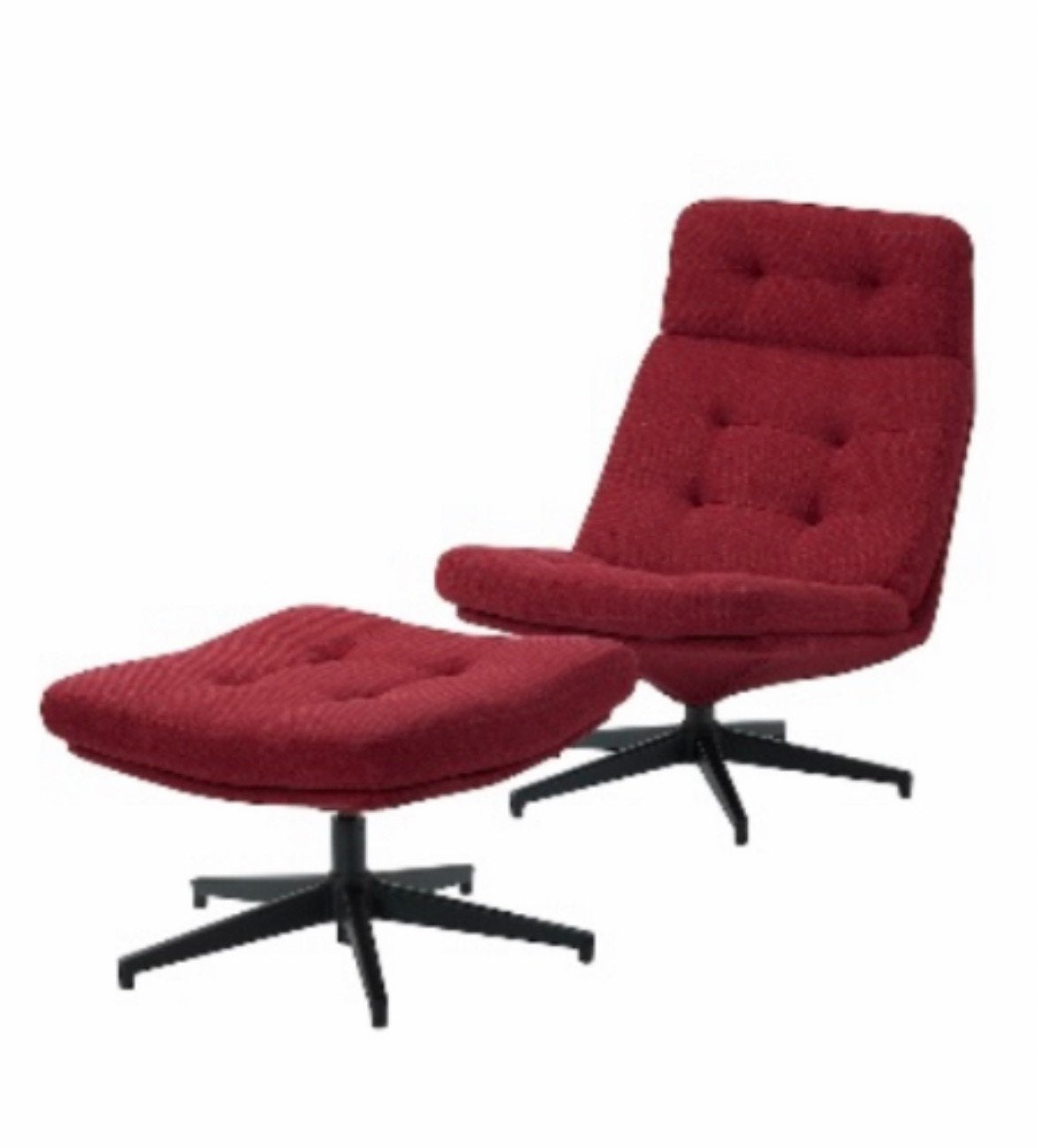 Mooie draai fauteuil met hocker van IKEA, Ophalen, Minder dan 75 cm, Zo goed als nieuw, 50 tot 75 cm
