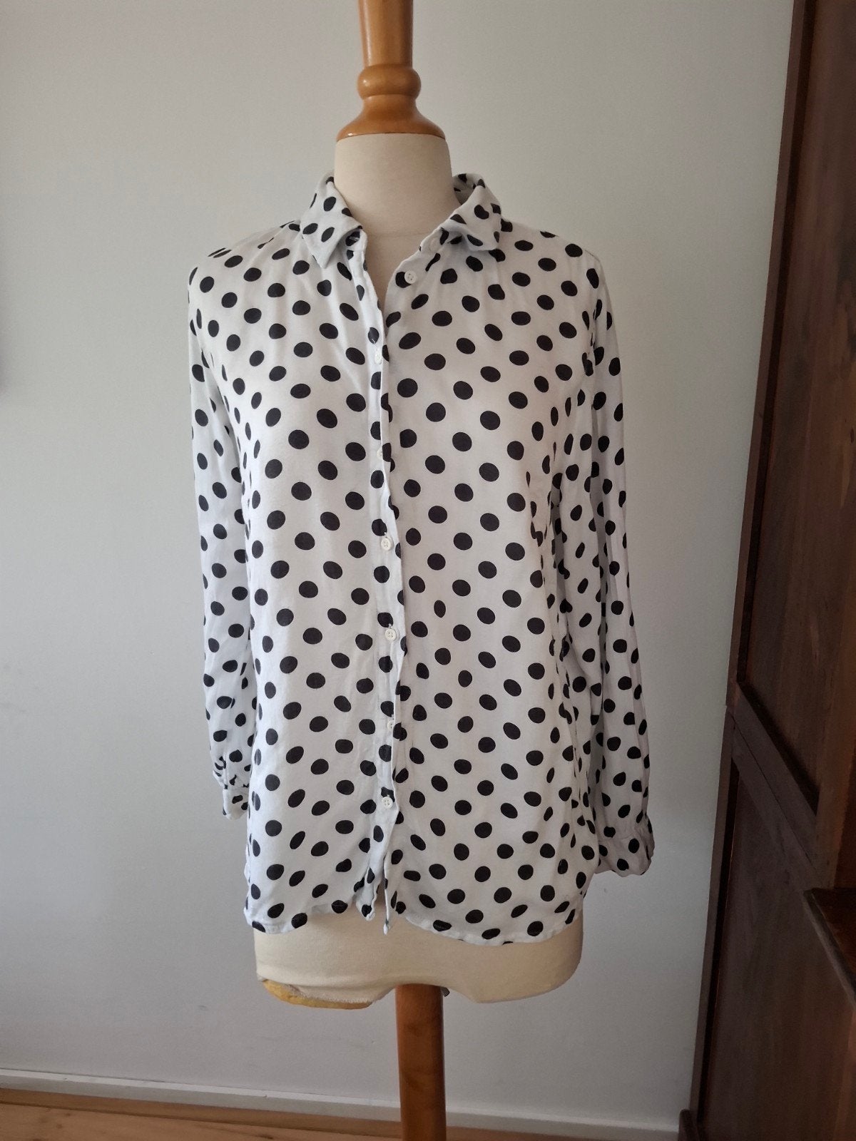 Dames blouse maat M Comma polkadot, Ophalen of Verzenden, Zo goed als nieuw, Maat 38/40 (M), Wit