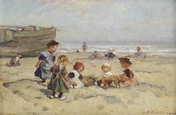 Johannes Akkeringa - Kinderen op het strand, Ophalen