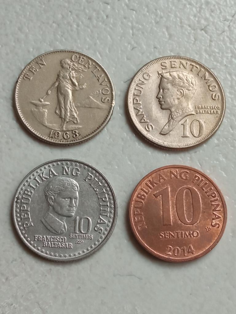 Filipijnen 4 x 10 sentimos., Ophalen of Verzenden, Zuidoost-Azië, Setje