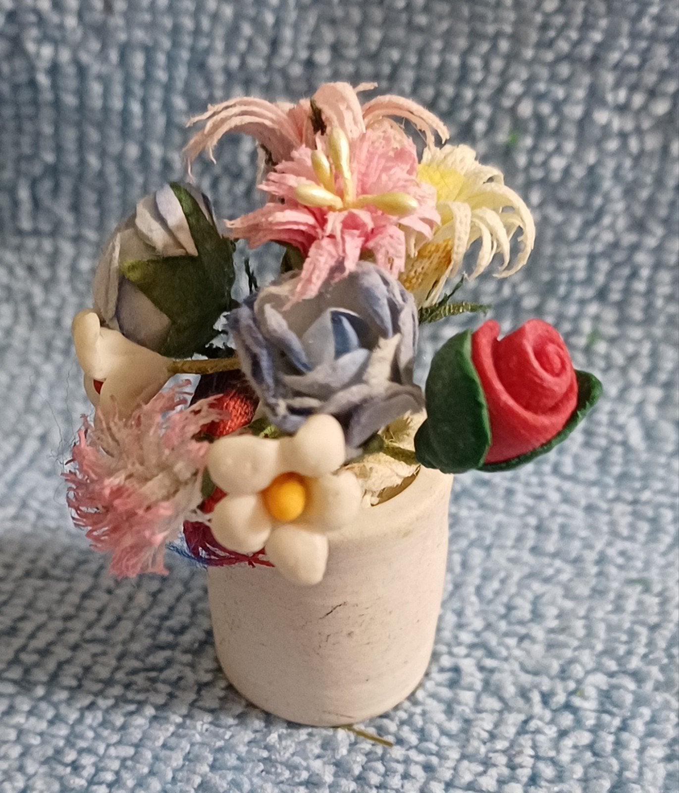 Poppenhuis vaas bloemen, Ophalen of Verzenden, Gebruikt, Poppenhuis