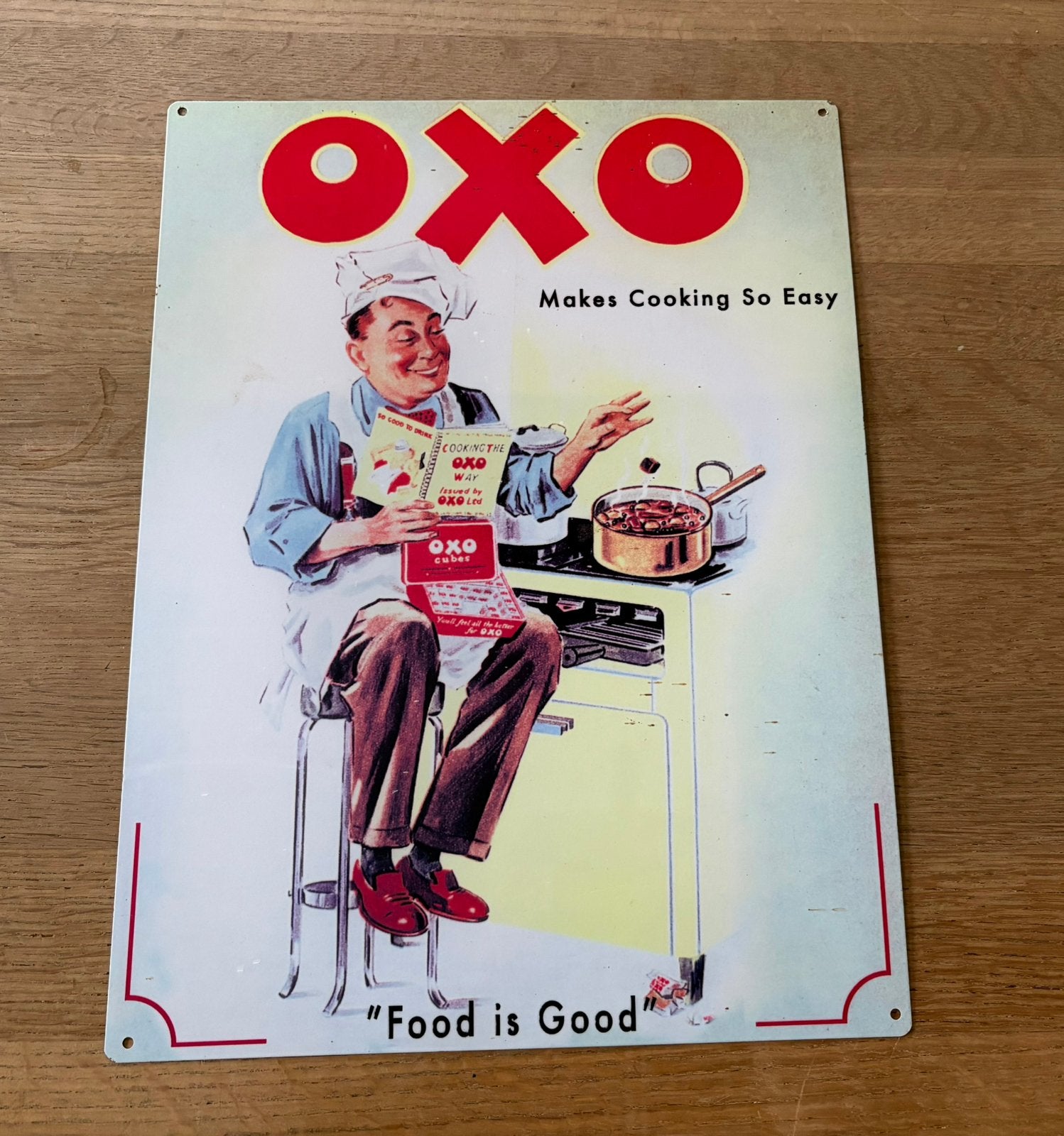 Gaaf vintage stijl Oxo reclamebord, Ophalen of Verzenden, Zo goed als nieuw