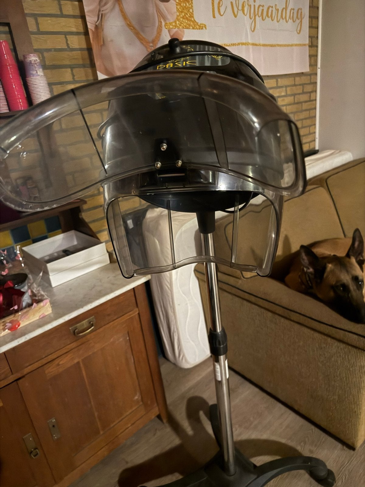 Professionele Basis Haardroger / Droogkap op standaard, Ophalen of Verzenden, Gebruikt, Haarverzorging