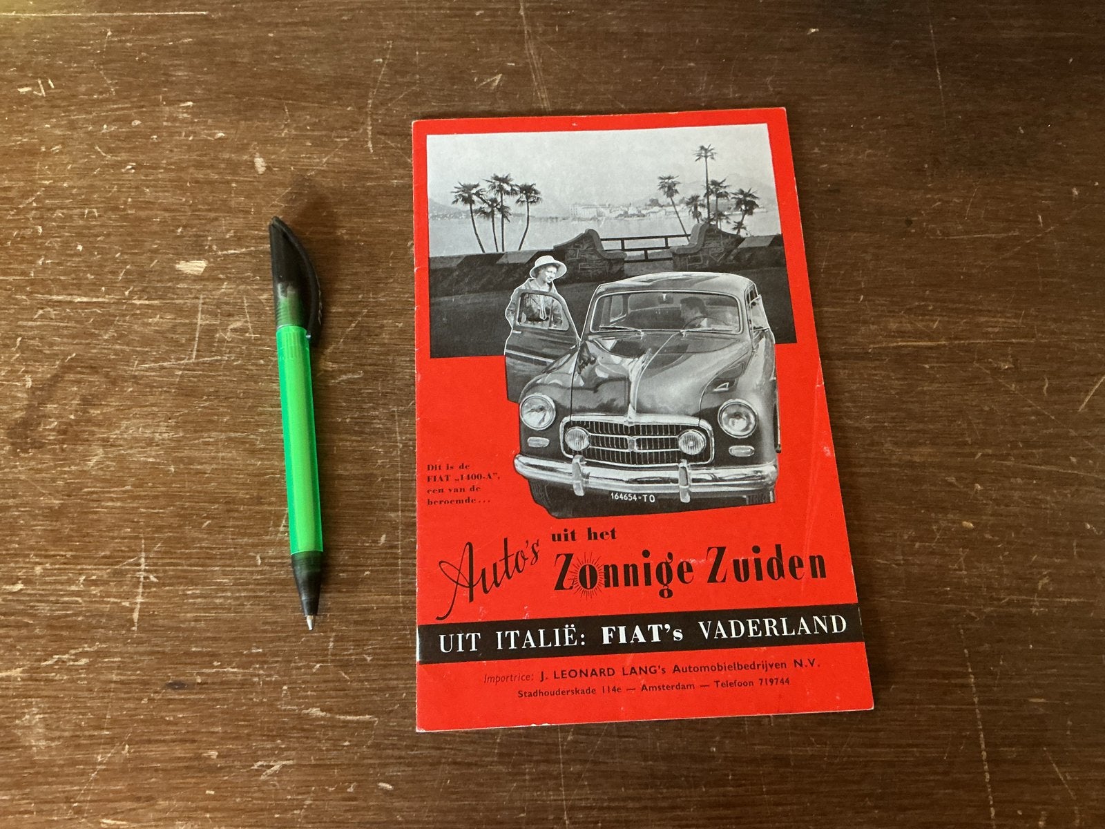 Zeldzame Fiat brochure 'Autos uit het Zonnige Zuiden' (1955), Ophalen of Verzenden, Gelezen