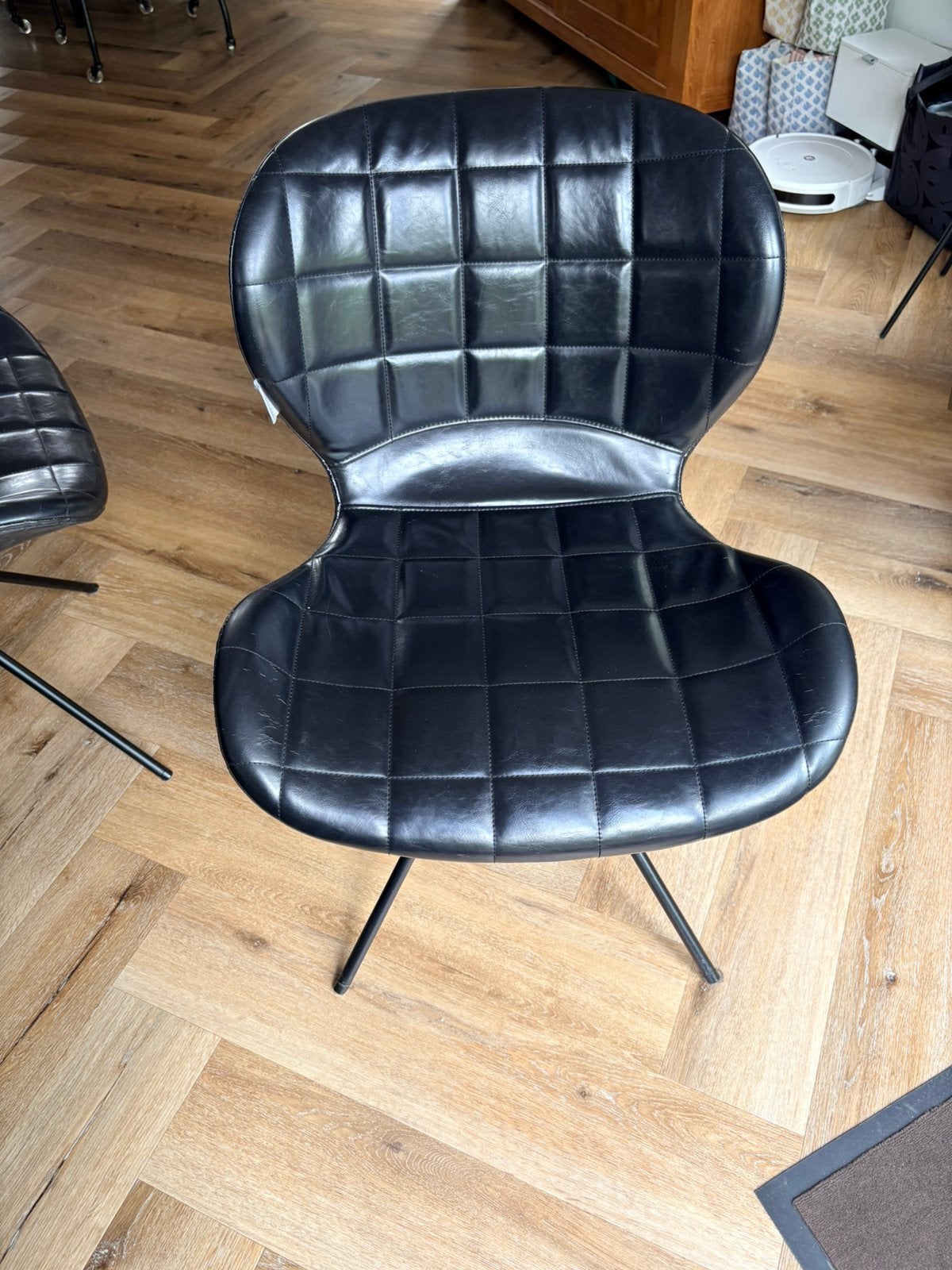 4 Zuiver OMG stoelen, Huis en Inrichting, Stoelen, Ophalen, Gebruikt, Zwart, Leer