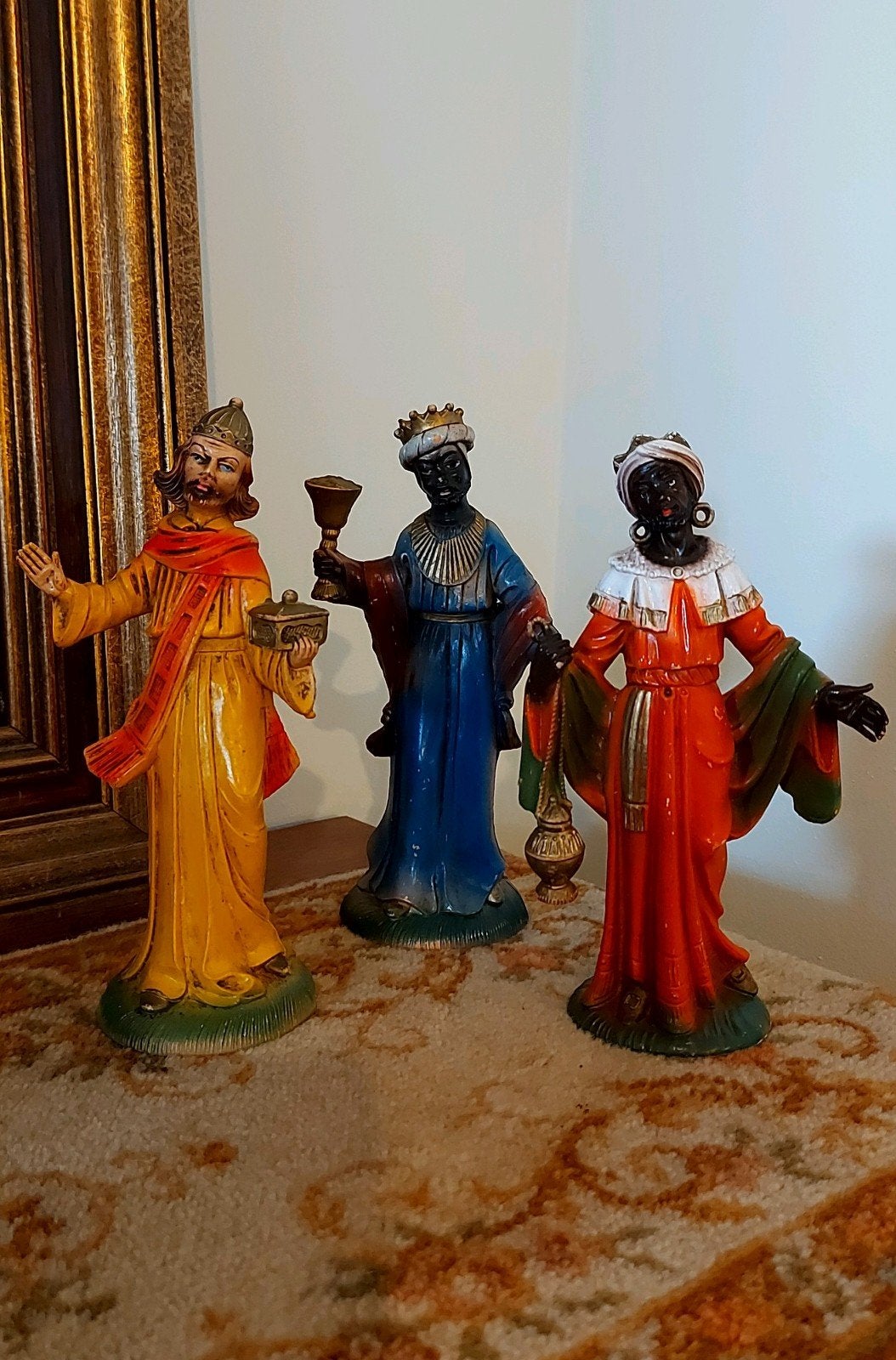 3 koningen uit grote oude Italiaanse kerstgroep, Ophalen of Verzenden