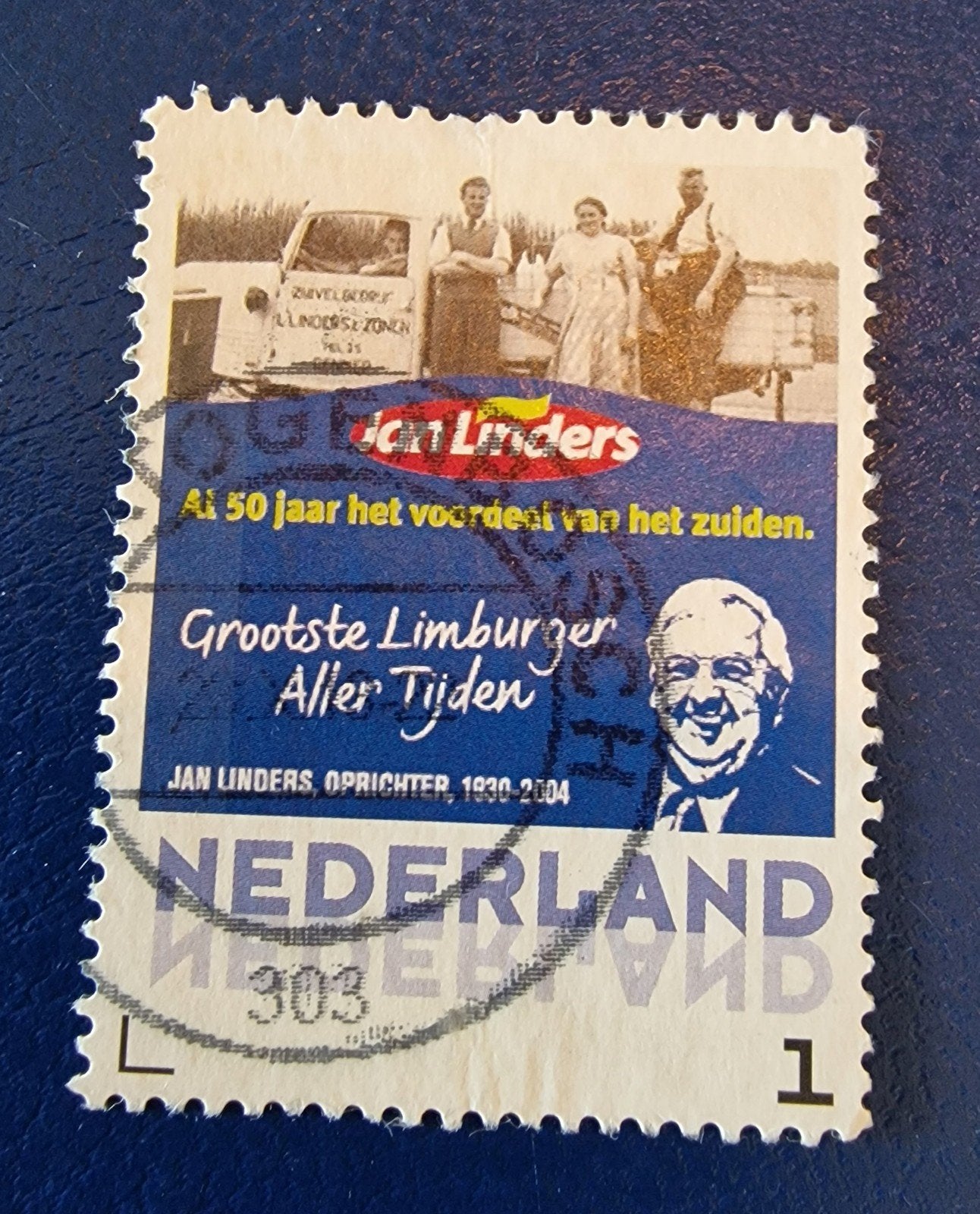 kv1101 persoonlijke  postzegel Jan Linders 1930-2004 gestemp, Ophalen of Verzenden, Na 1940, Gestempeld