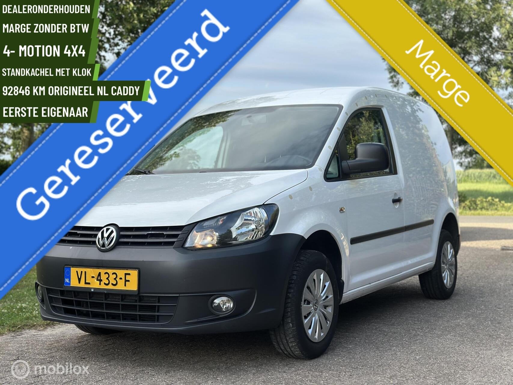 Volkswagen Caddy 2.0 TDI 4Motion 92834km 110 PK 6 bak MARGE, Auto's, Euro 5, Stof, Gebruikt, 4 cilinders