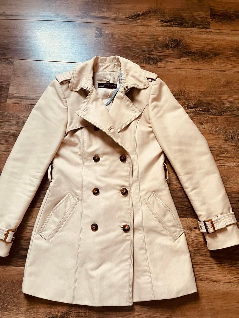 Zara trenchcoat honingkleur maat 36, Ophalen of Verzenden, Zo goed als nieuw, Maat 36 (S), Beige